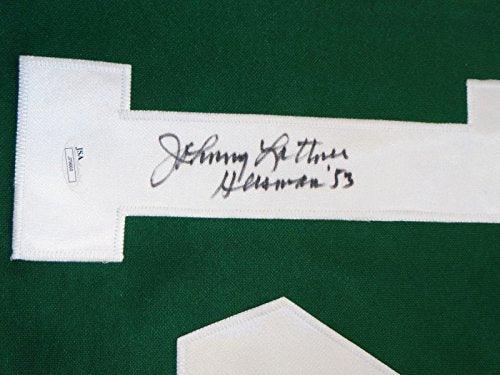 Johnny Lattner Autographed Green Jersey- JSA Authenticated - Image 2