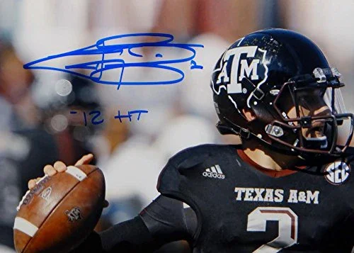 Johnny Manziel Autographed Blue Texas AM 8x10 Close Up Photo W/ HT- JSA W Auth - Image 2