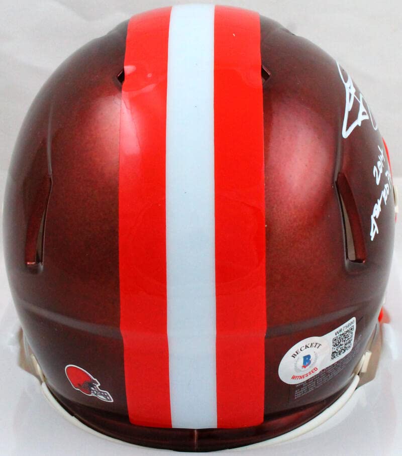 Johnny Manziel Autographed Browns Flash Speed Mini Helmet w/Insc.-Beckett W Hologram White - Image 4