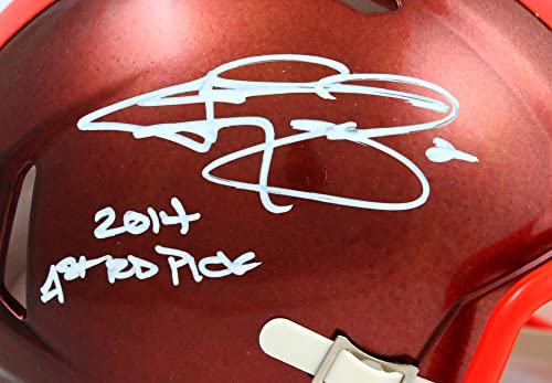 Johnny Manziel Autographed Browns Flash Speed Mini Helmet w/Insc.-Beckett W Hologram White - Image 5