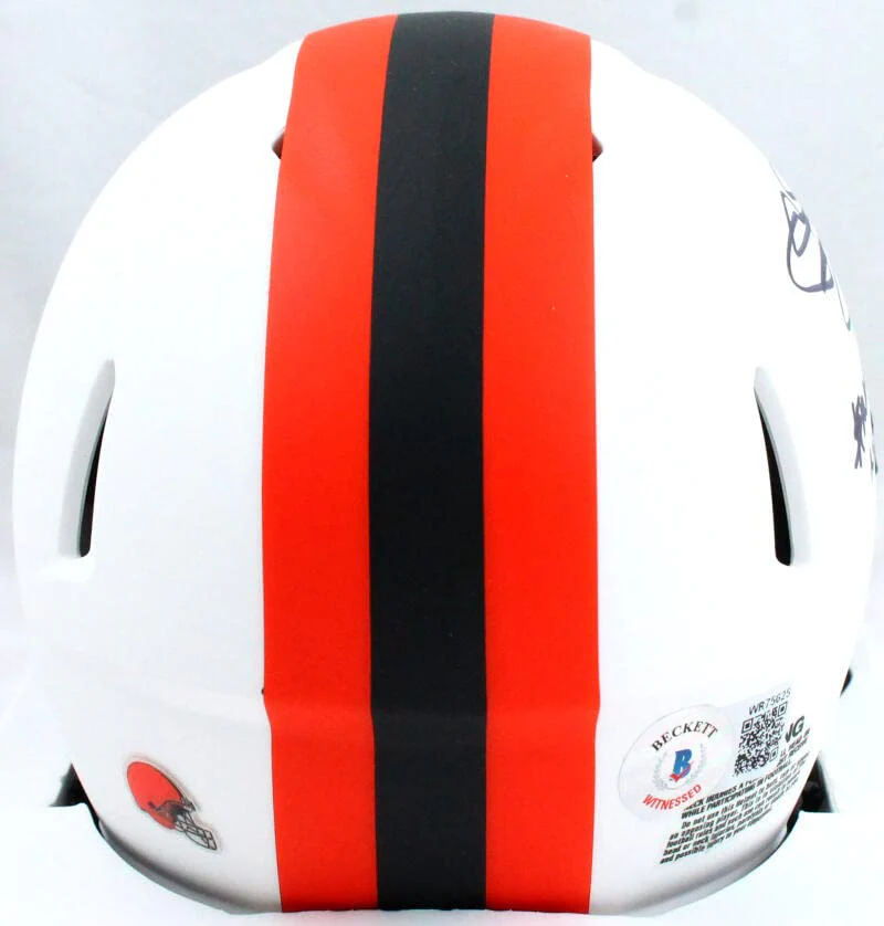 Johnny Manziel Autographed Browns Lunar Speed Mini Helmet w/Insc.-Beckett W Hologram Black - Image 4