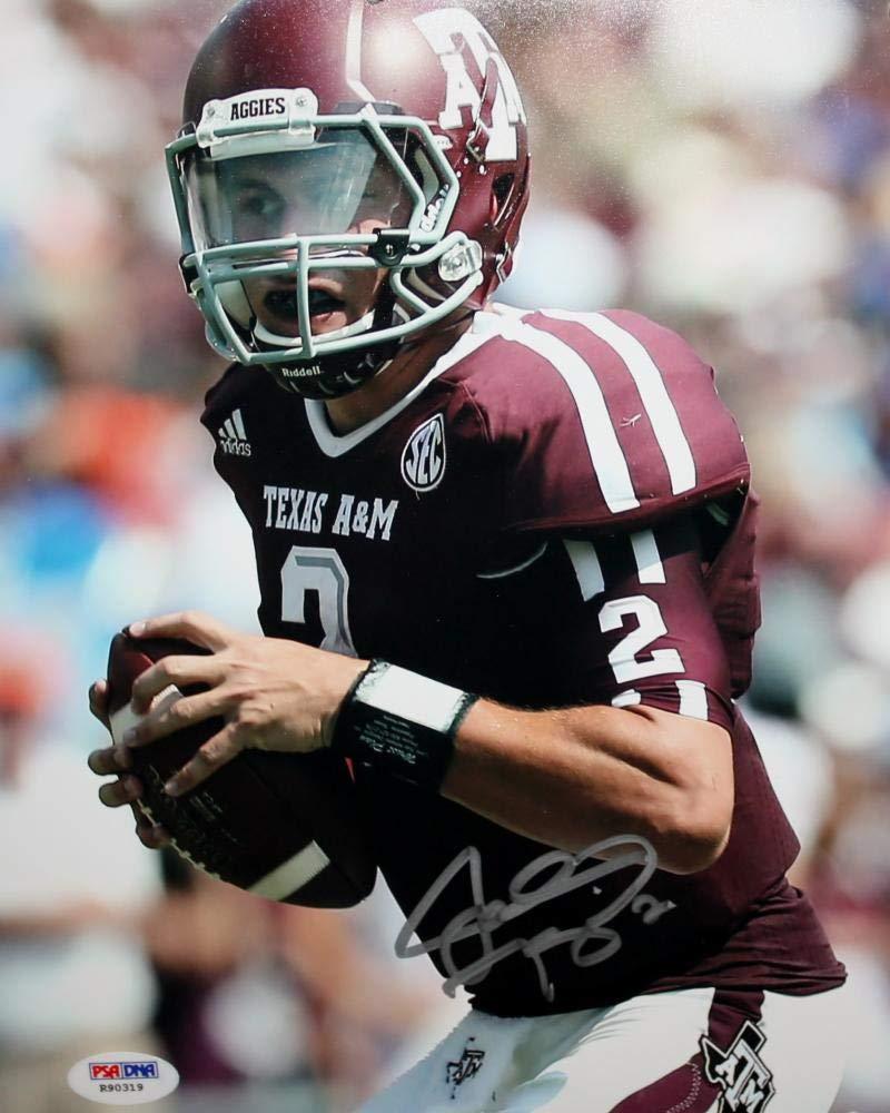 Johnny Manziel Autographed Texas A&M 8x10 Up Close w/Ball Photo- PSA/DNA Auth Silver - Image 2