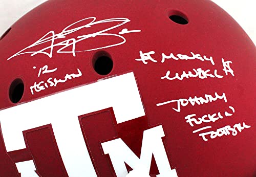 Johnny Manziel Autographed Texas A&M Schutt F/S Authentic Helmet W/3 Insc-Beckett W Hologram White - Image 9