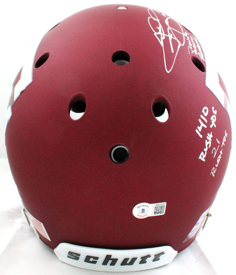 Johnny Manziel Autographed Texas A&M Schutt F/S Authentic Helmet W/6 Insc-Beckett W Hologram White - Image 5