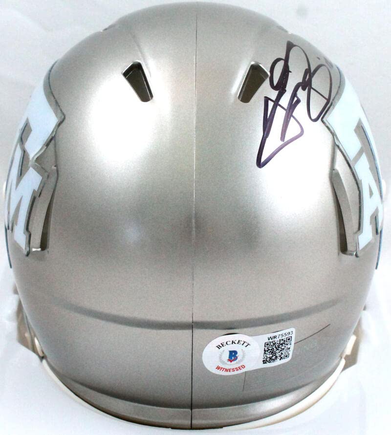 Johnny Manziel Autographed TX A&M Flash Speed Mini Helmet w/Insc.-Beckett W HologramBlack - Image 4