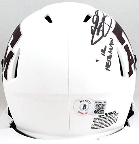 Johnny Manziel Autographed TX A&M Lunar Speed Mini Helmet w/Heisman- Beckett W Black - Image 2