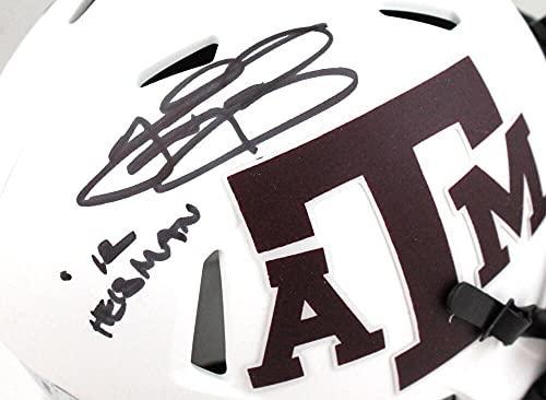 Johnny Manziel Autographed TX A&M Lunar Speed Mini Helmet w/Heisman- Beckett W Black - Image 3