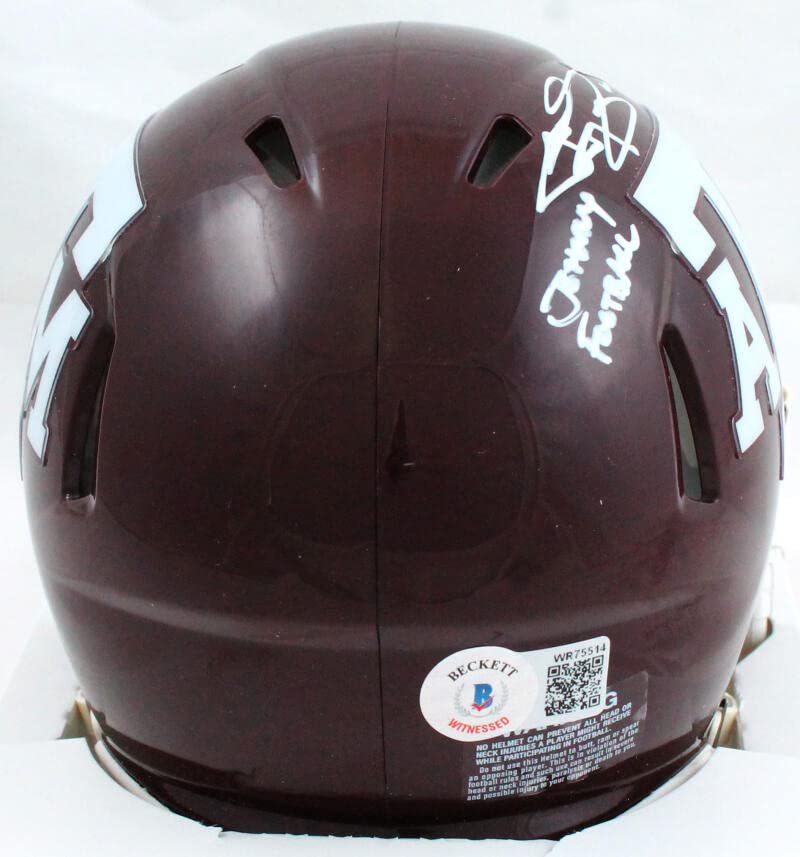 Johnny Manziel Autographed TX A&M Maroon Speed Mini Helmet w/JF-Beckett W HologramWhite - Image 4