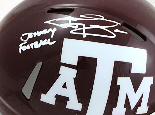 Johnny Manziel Autographed TX A&M Maroon Speed Mini Helmet w/JF-Beckett W HologramWhite - Image 5