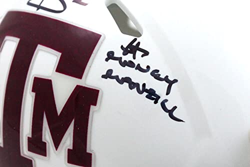 Johnny Manziel Autographed TX A&M White Speed Mini Helmet w/I2 nsc.-Beckett W HologramBlack - Image 5