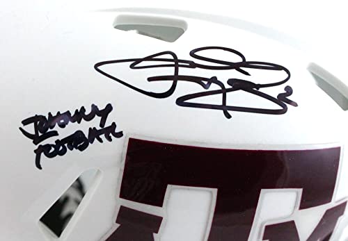 Johnny Manziel Autographed TX A&M White Speed Mini Helmet w/Insc.-Beckett W HologramBlack - Image 5