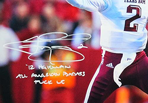 Johnny Manziel Signed Pass Release TAMU 16x20 FP Photo Insc- Beckett WWte - Image 2