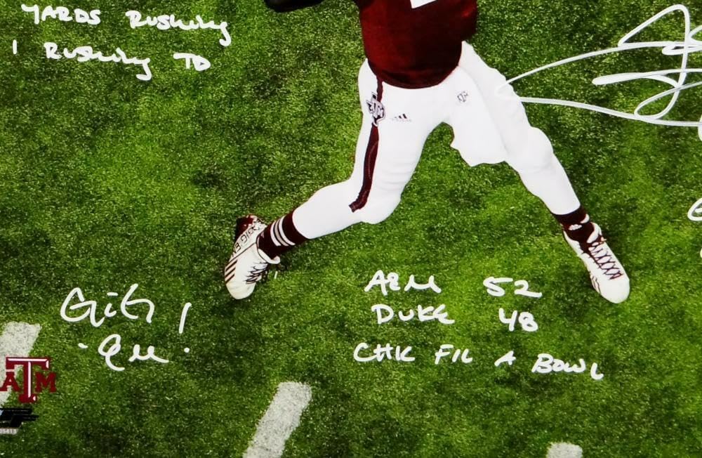 Johnny Manziel Signed Texas A&M 16x20 Aerial Pass PF Photo W/Insc- Beckett Auth - Image 6
