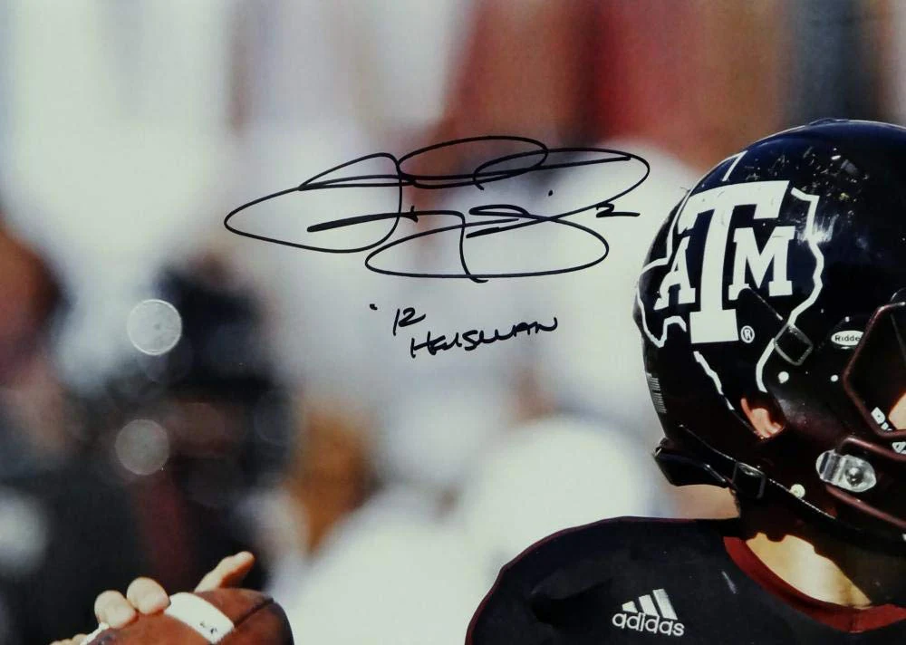 Johnny Manziel Signed Texas A&M 16x20 Passing Close Up Photo w/Insc-Beckett Auth - Image 2