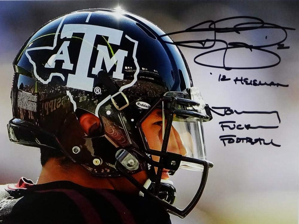 Johnny Manziel Signed Texas A&M 8x10 Close Up PF Photo w/2 Insc- Beckett Auth - Image 2