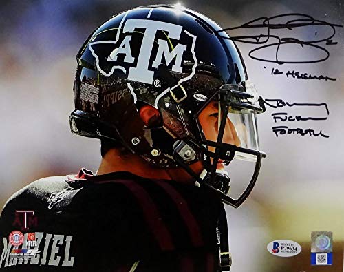 Johnny Manziel Signed Texas A&M 8x10 Close Up PF Photo w/2 Insc- Beckett Auth - Image 4