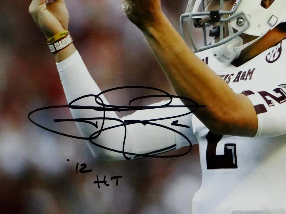 Johnny Manziel Signed Texas A&M 8x10 Money Photo w/12 HT- Beckett Auth Black - Image 2