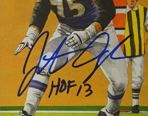 Jonathan Ogden HOF Autographed Baltimore Ravens Goal Line Art Card- JSA Auth - Image 2