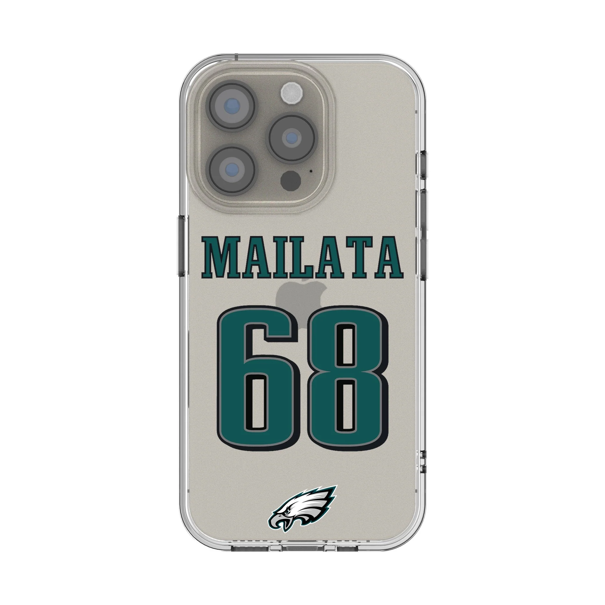 Jordan Mailata Philadelphia Eagles 68 Game Tactic Clear Phone Case for Apple iPhone