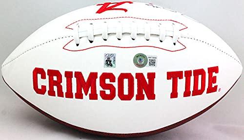 Josh Jacobs Autographed Alabama Crimson Tide Logo Football- Beckett W Black - Image 2