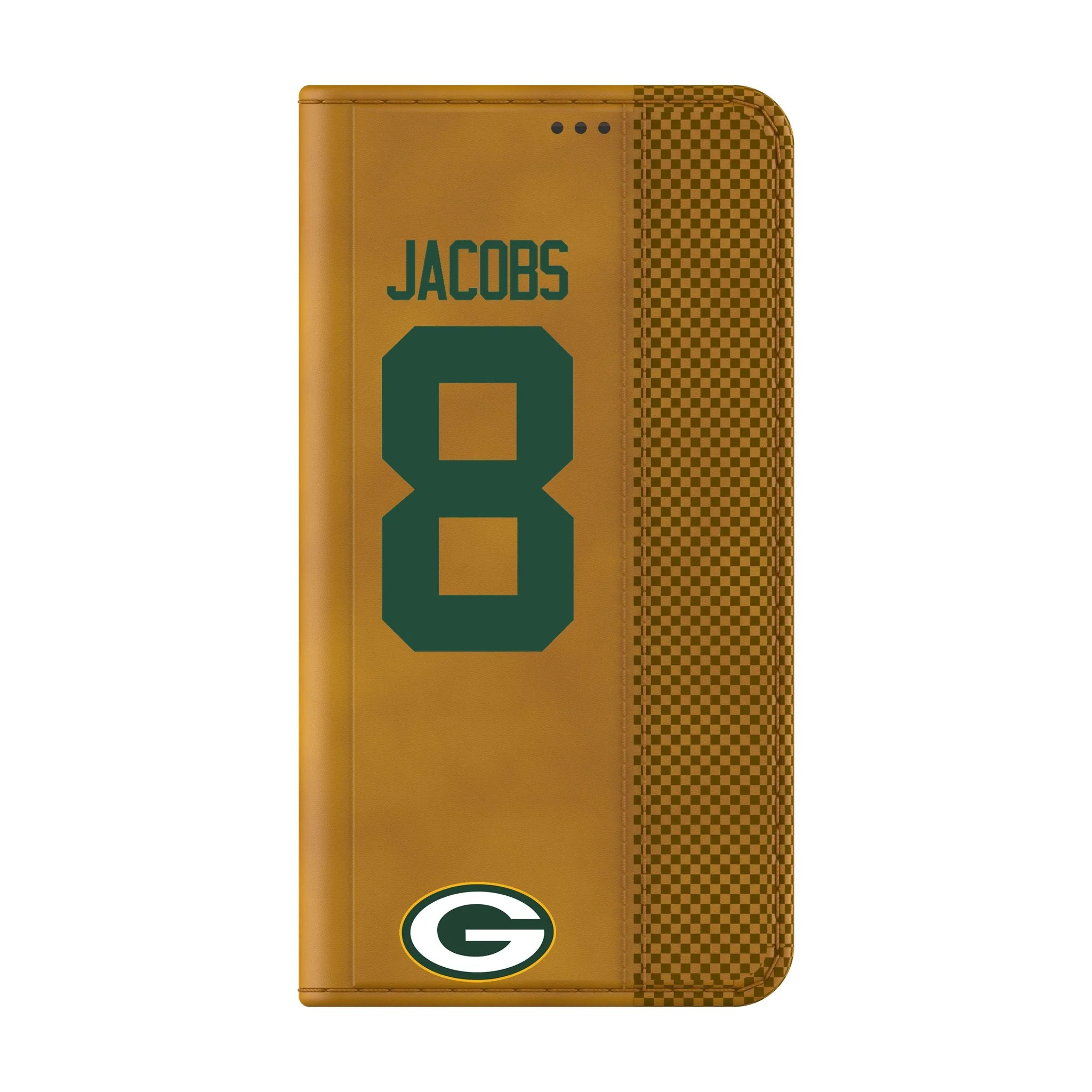 Josh Jacobs Green Bay Packers 8 Game Tactic Folio Phone Case for Samsung Galaxy - Image 2