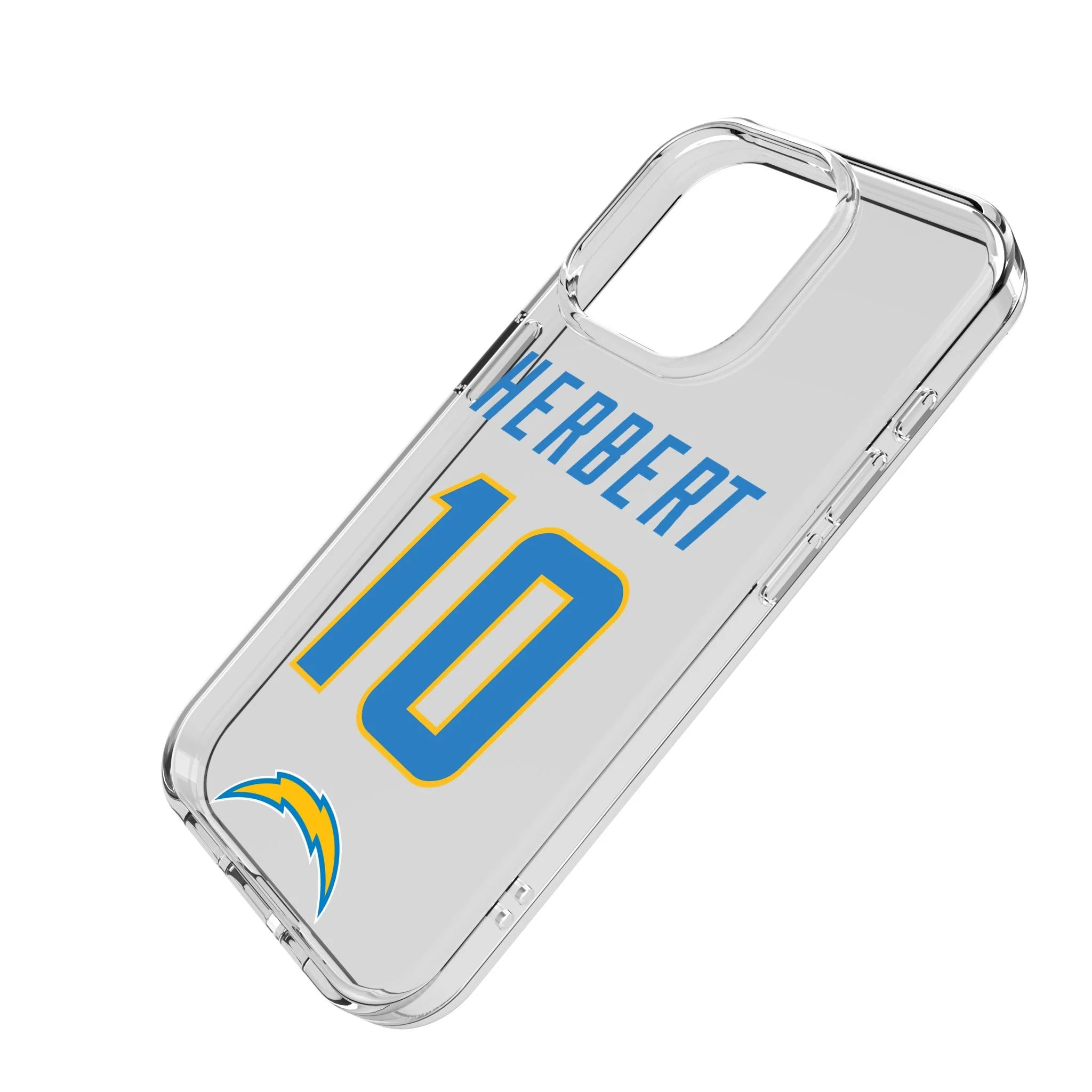 Justin Herbert Los Angeles Chargers 10 Game Tactic Clear Phone Case for Apple iPhone - Image 2