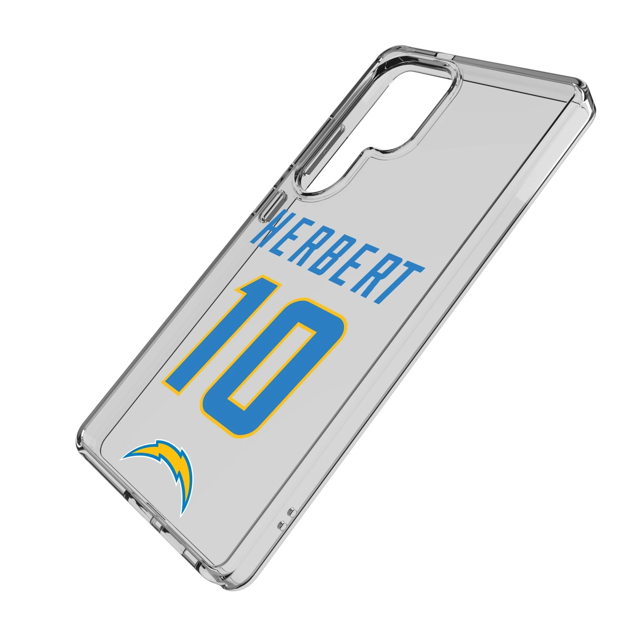 Justin Herbert Los Angeles Chargers 10 Game Tactic Clear Phone Case for Samsung Galaxy - Image 2