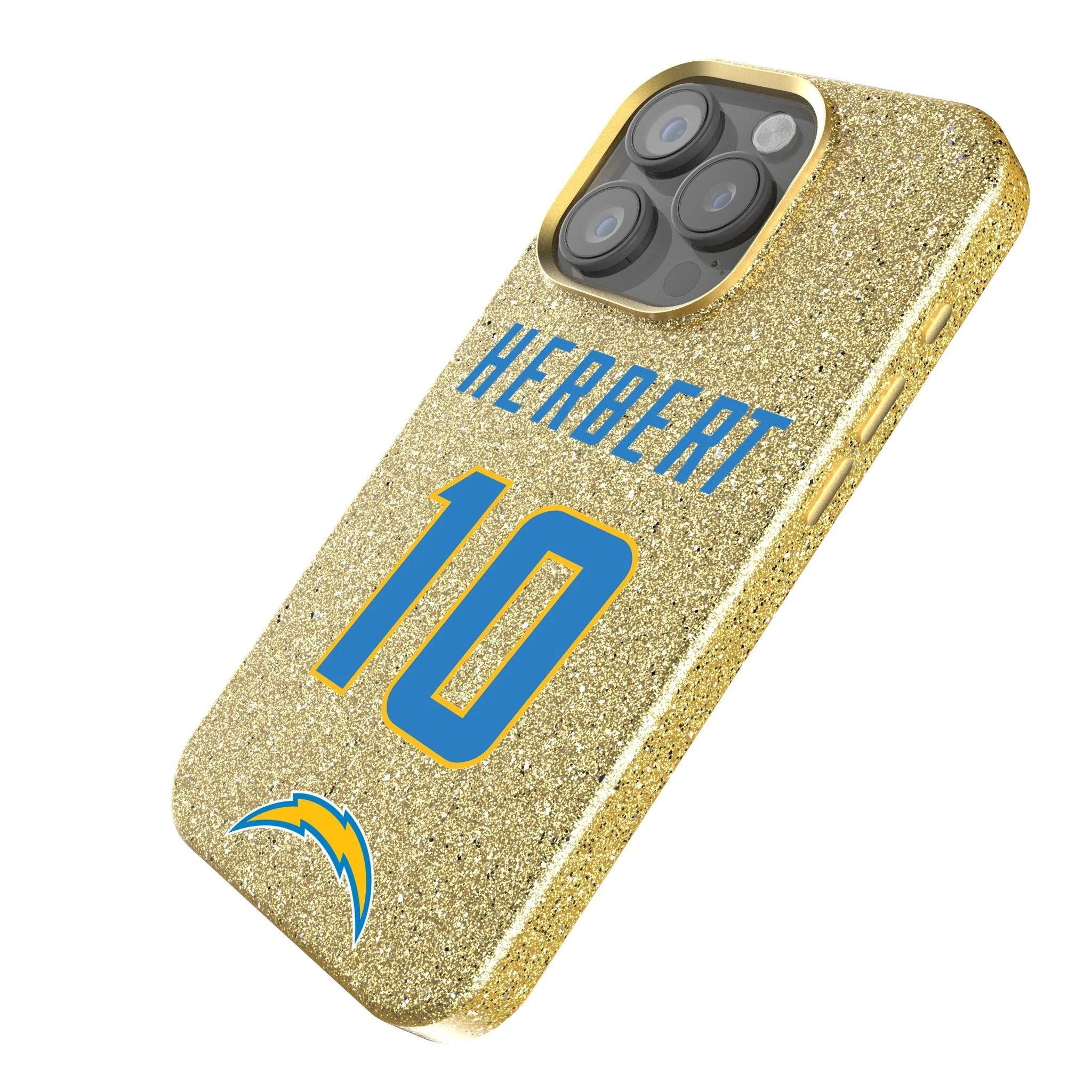 Justin Herbert Los Angeles Chargers 10 Ready Bling Phone Case - Image 2