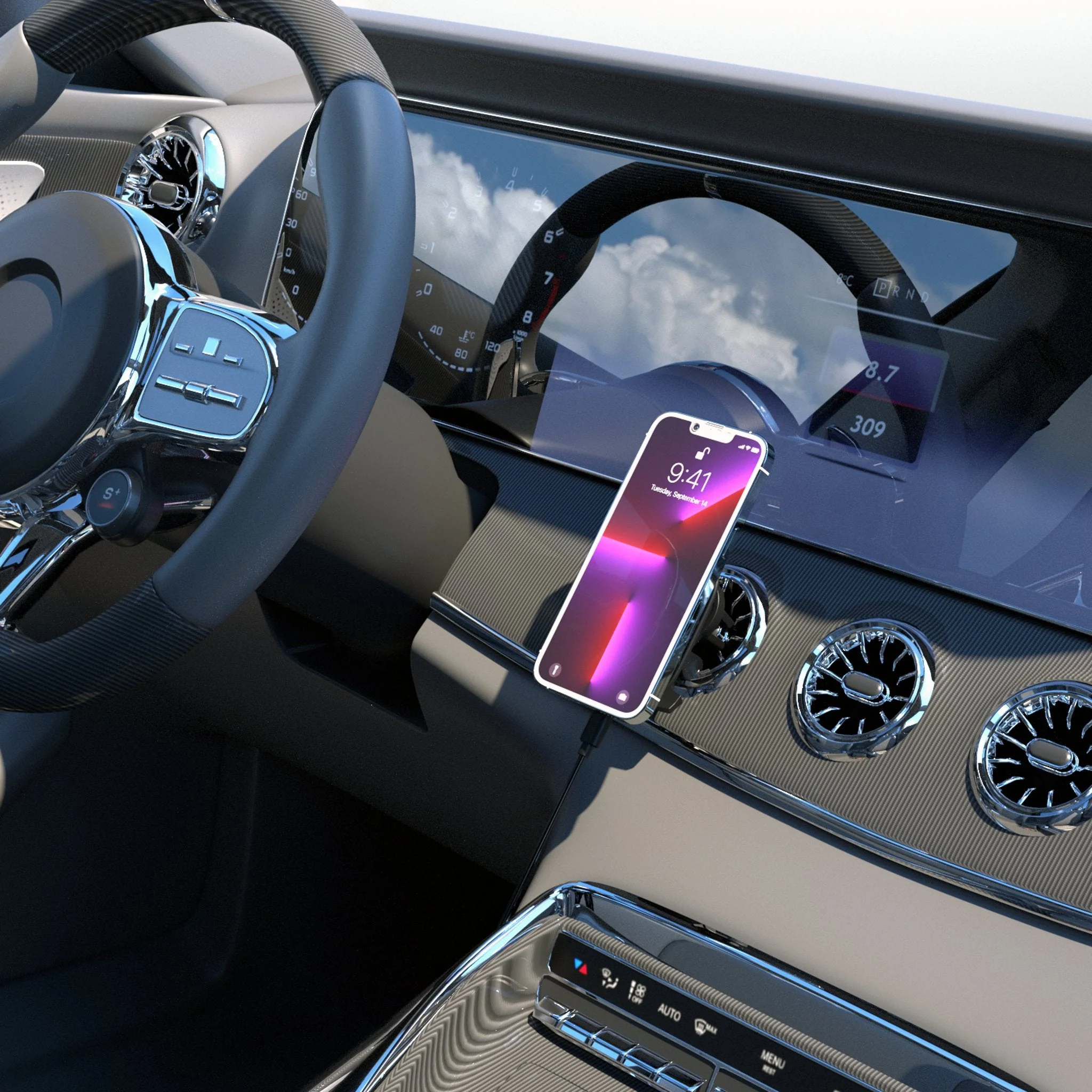 Justin Jefferson Minnesota Vikings 18 Ready Wireless Mag Car Charger - Image 2