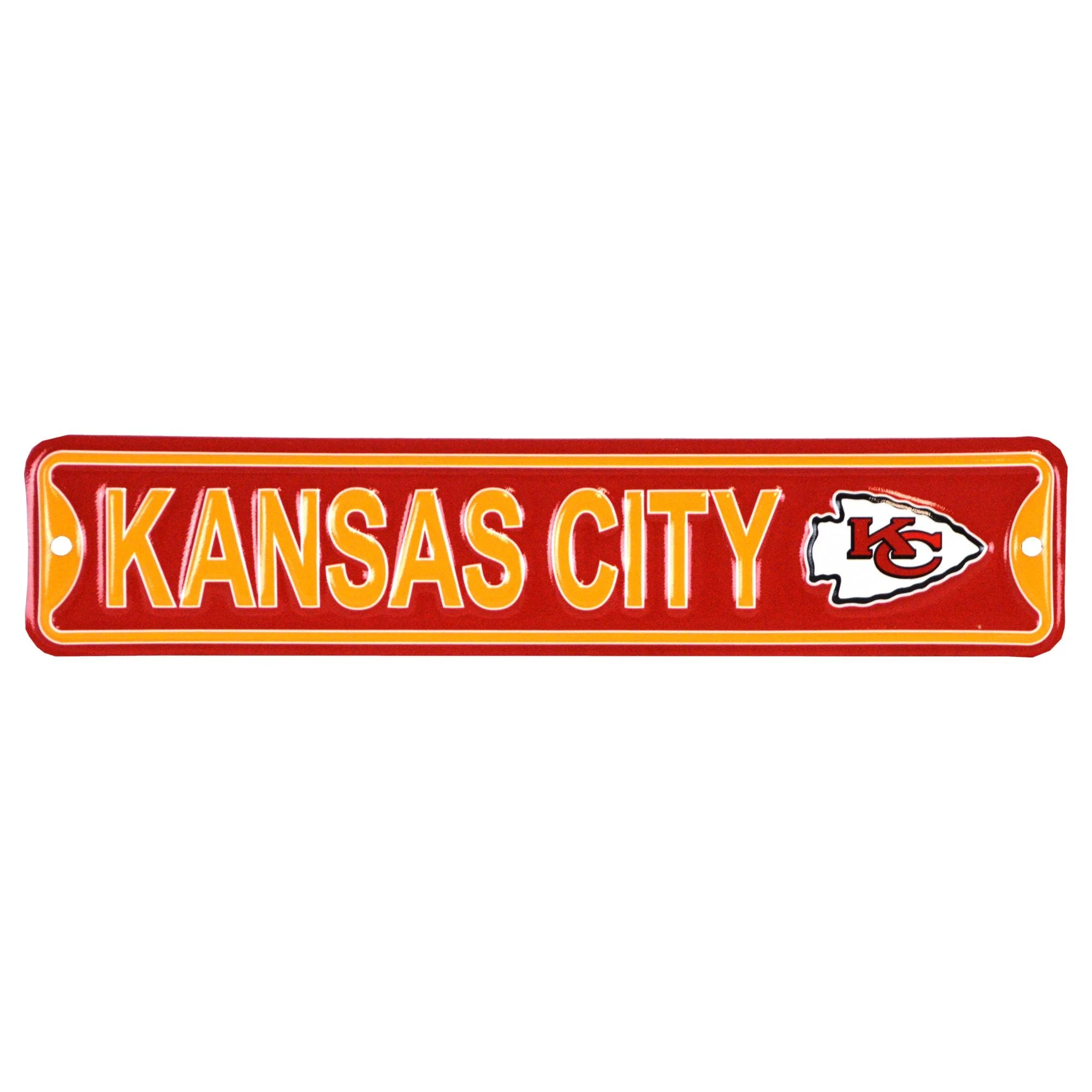 Kansas City Chiefs - CITY LOGO- Steel Embossed NFL Mini Street Sign