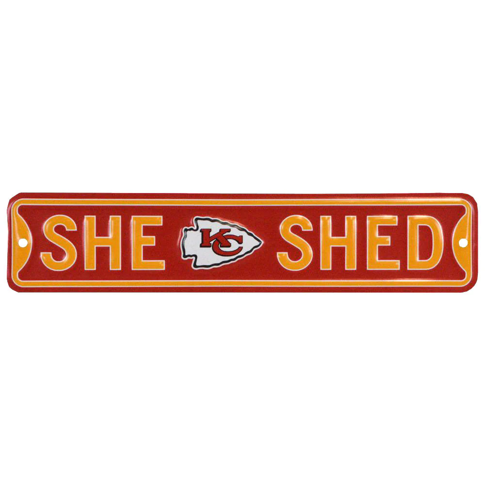 Kansas City Chiefs - EMBOSSED SHE SHED - Steel Street Sign