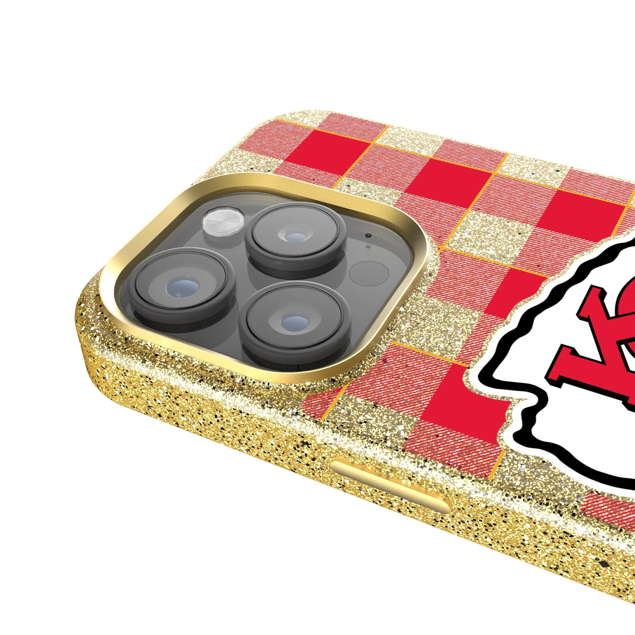 Kansas City Chiefs Plaid Bling Phone Case - Image 4