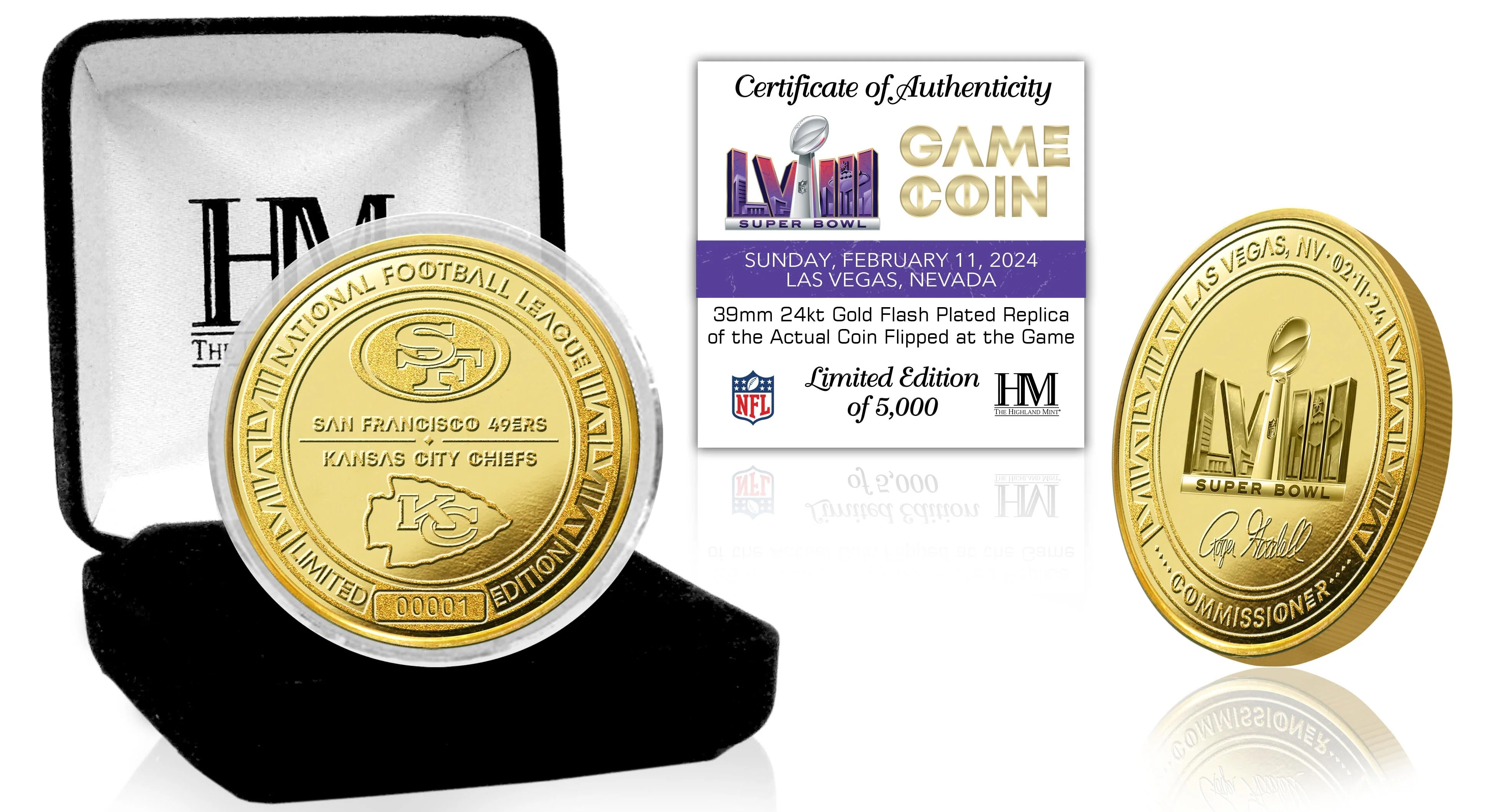 Kansas City Chiefs vs San Francisco 49ers Super Bowl LVIII Gold Mint Flip Coin