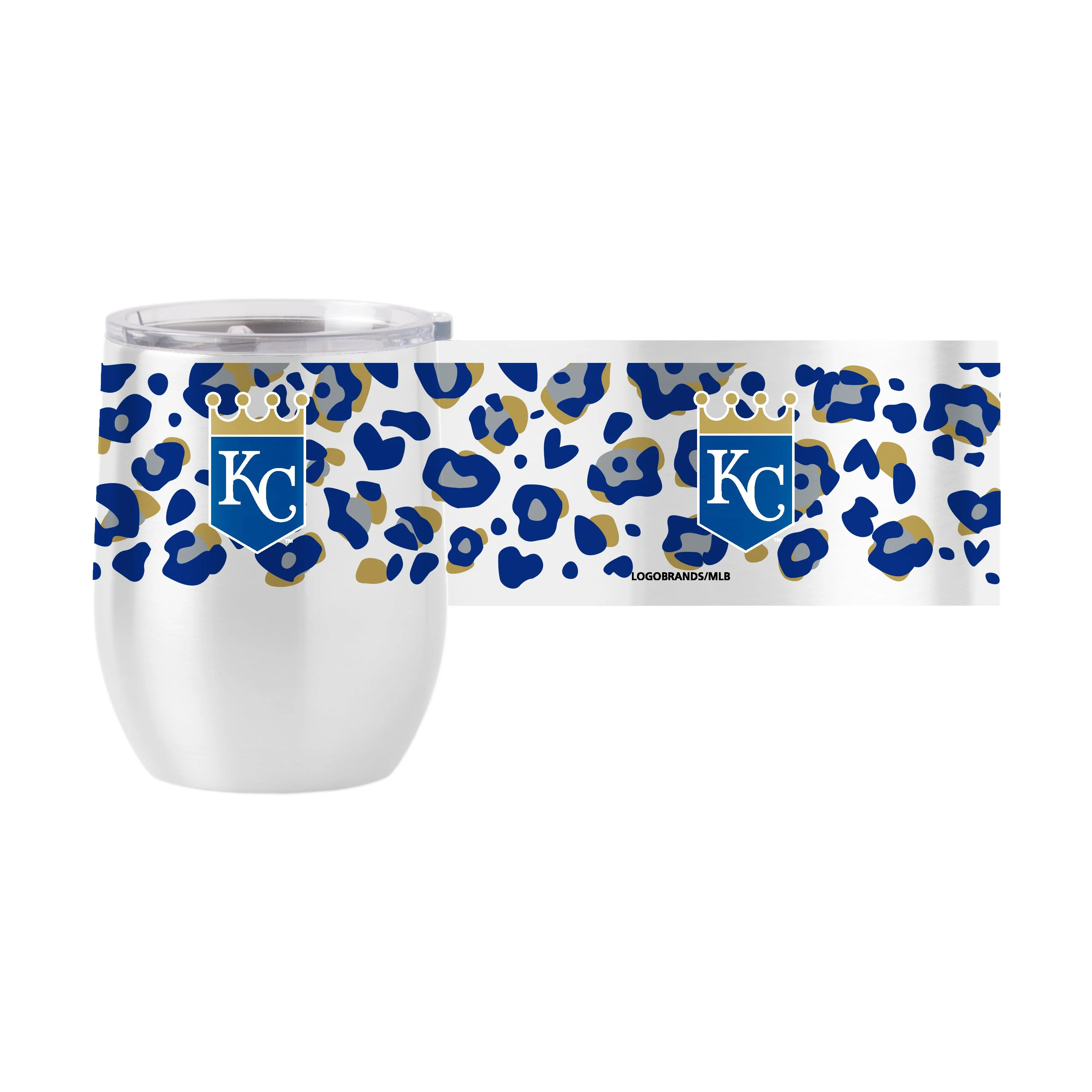 Kansas City Royals 16oz Leopard Stainless Curved Beverage - Image 2