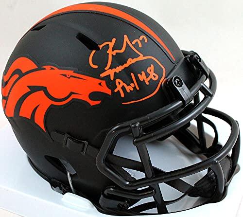 Karl Mecklenburg Autographed Denver Broncos Eclipse Speed Mini Helmet - Beckett W Auth Orange