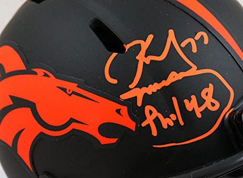 Karl Mecklenburg Autographed Denver Broncos Eclipse Speed Mini Helmet - Beckett W Auth Orange - Image 3