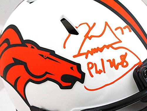 Karl Mecklenburg Autographed Denver Broncos Lunar Speed Mini Helmet- Beckett W Orange - Image 3