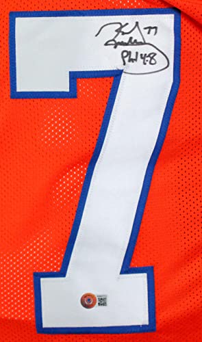 Karl Mecklenburg Autographed Orange Pro Style Jersey-Beckett W Hologram Black - Image 3