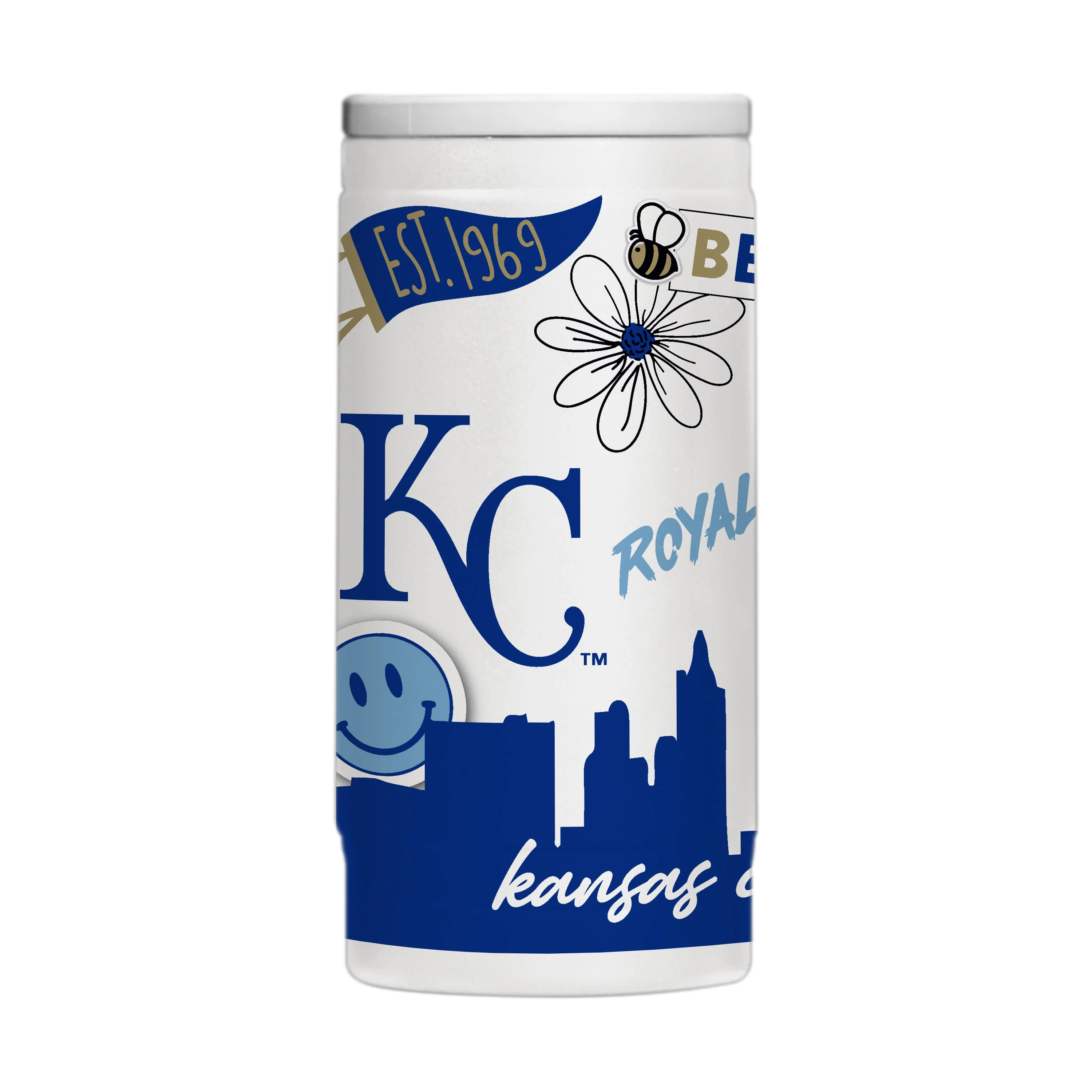 KC Royals 12oz Native Powdercoat SlimCan Coolie