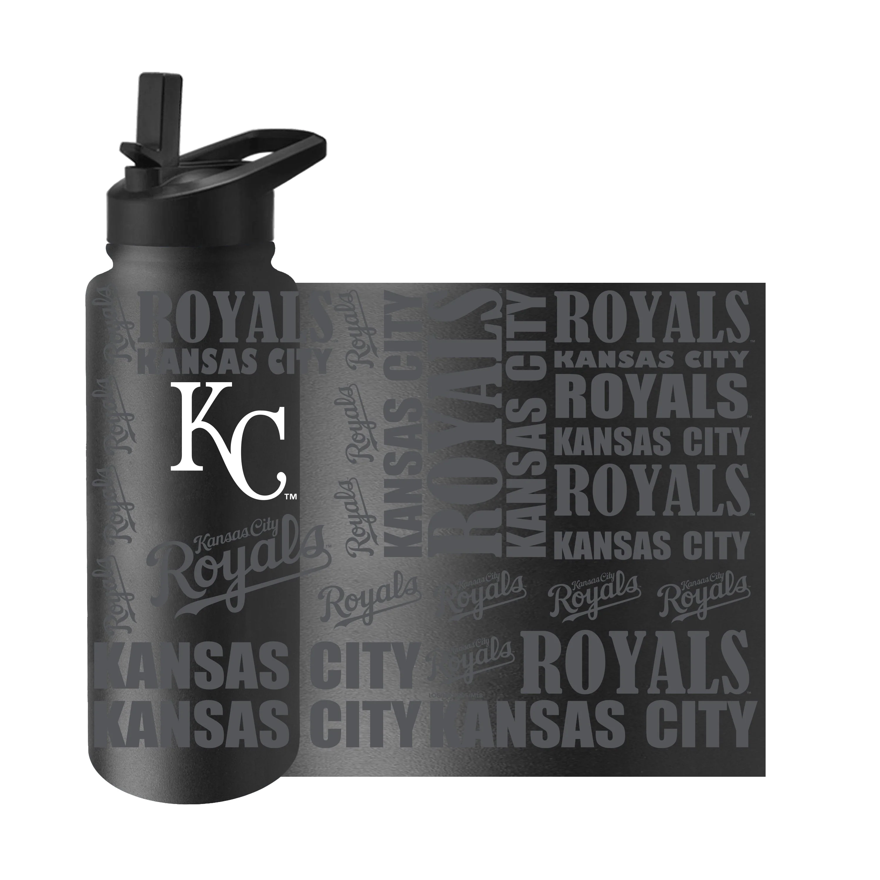 KC Royals 34oz Black Replay Quencher Bottle - Image 3