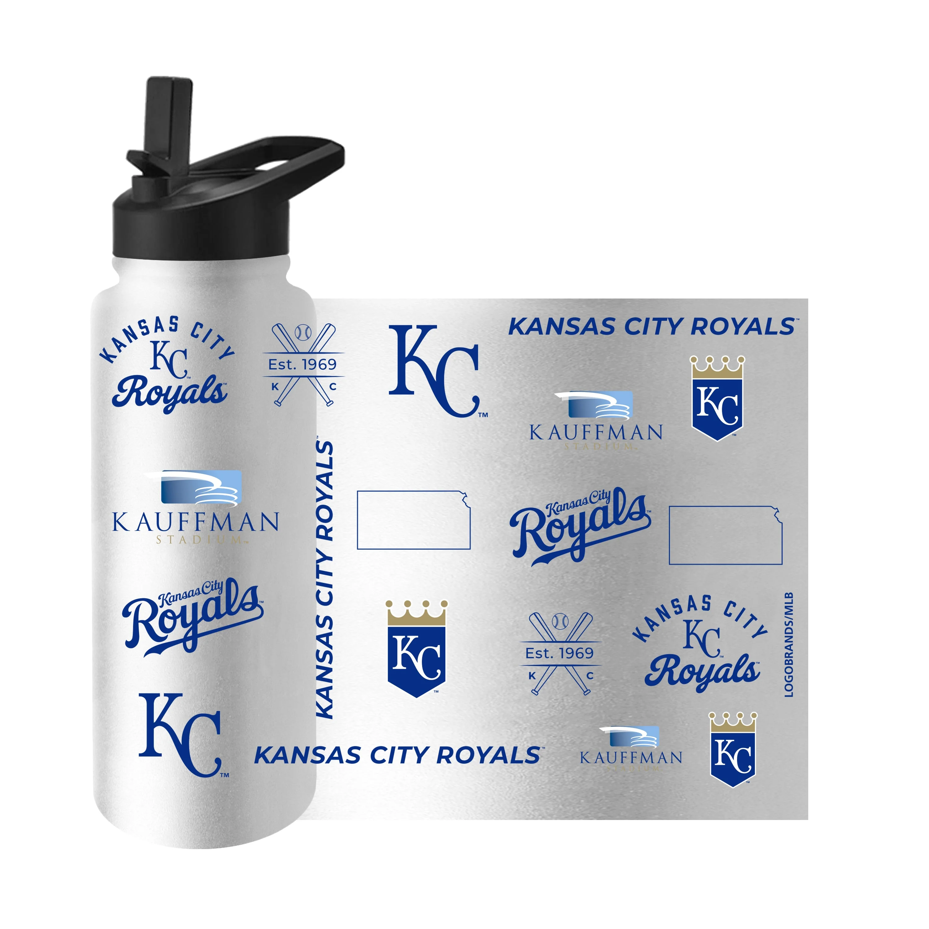 KC Royals 34oz Heritage Threds Quencher Bottle - Image 3
