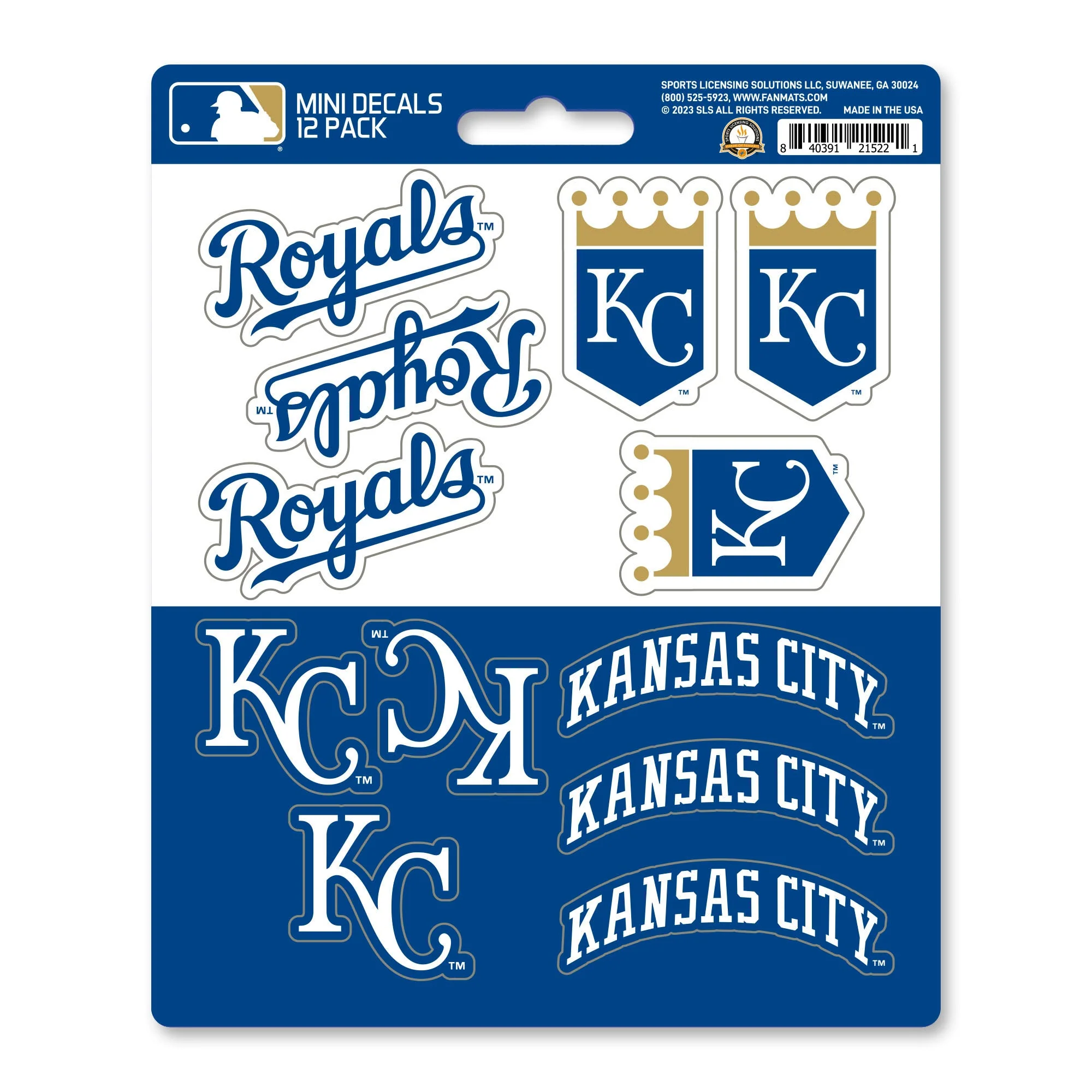KC Royals Mini Decal 12-pk