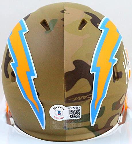 Keenan Allen Autographed LA Chargers Camo Mini Helmet- Beckett W White - Image 2
