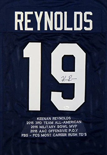 Keenan Reynolds Autographed Navy Blue College Style Stat Jersey- JSA W Auth - Image 2