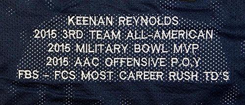 Keenan Reynolds Autographed Navy Blue College Style Stat Jersey- JSA W Auth - Image 4