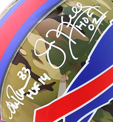 Kelly/Reed/Thomas Autographed Buffalo Bills F/S Camo Authentic Helmet w/HOF - JSA W White - Image 2