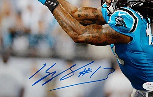 Kelvin Benjamin Signed Carolina Panthers 8x10 Reaching for Pass Photo JSA W Auth - Image 2