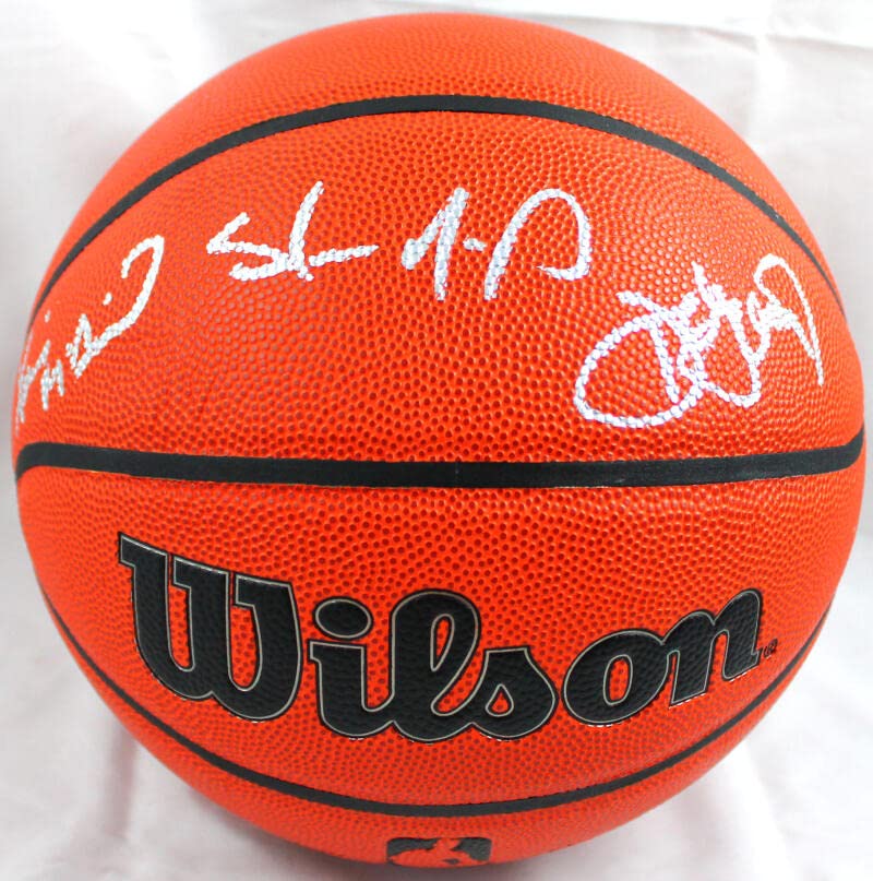 Kemp,McDaniel,Schrempf Autographed Official NBA Wilson Basketball-Beckett Hologram Silver