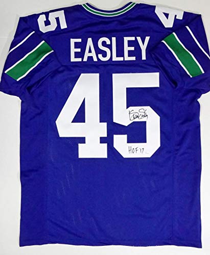 Kenny Easley Autographed Blue Pro Style Jersey W/HOF - JSA W Auth *5 - Image 4