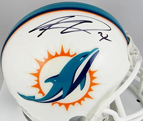 Kenyan Drake Autographed Miami Dolphins Mini Helmet - Beckett W Auth Black - Image 2